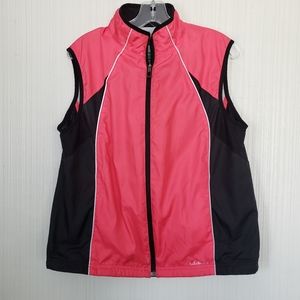 L.L. BEAN Women's Athletic Vest, Pink/Blk, sz L